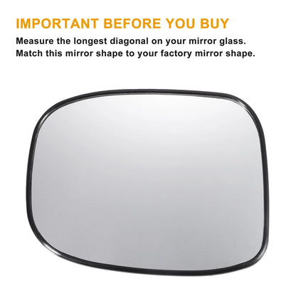Left White Mirror Glass w/ Back Non-heated for Honda Model with Lamp