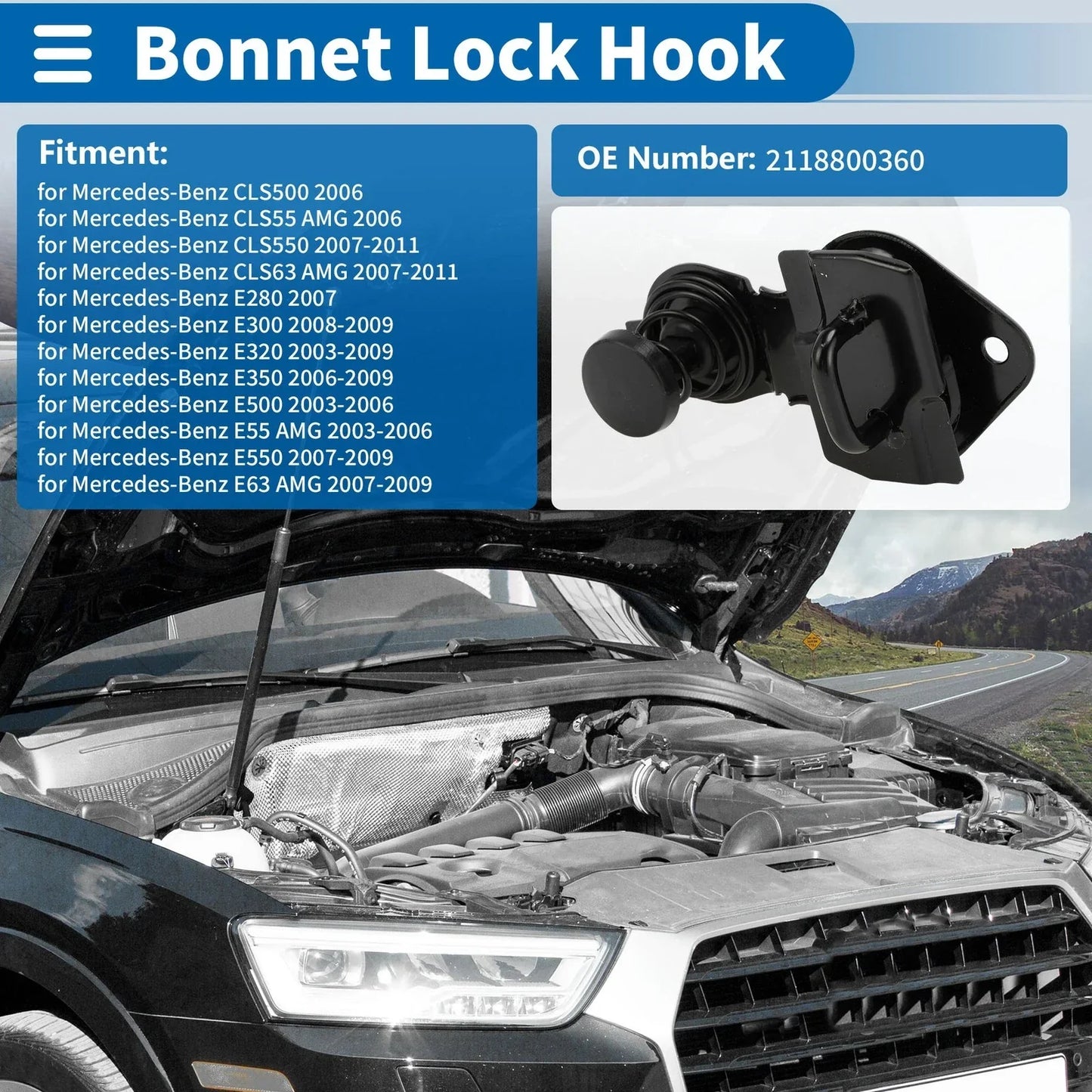 Hood Latch Assembly for Mercedes-Benz CLS500 (2006) - 1 x Quality Replacement