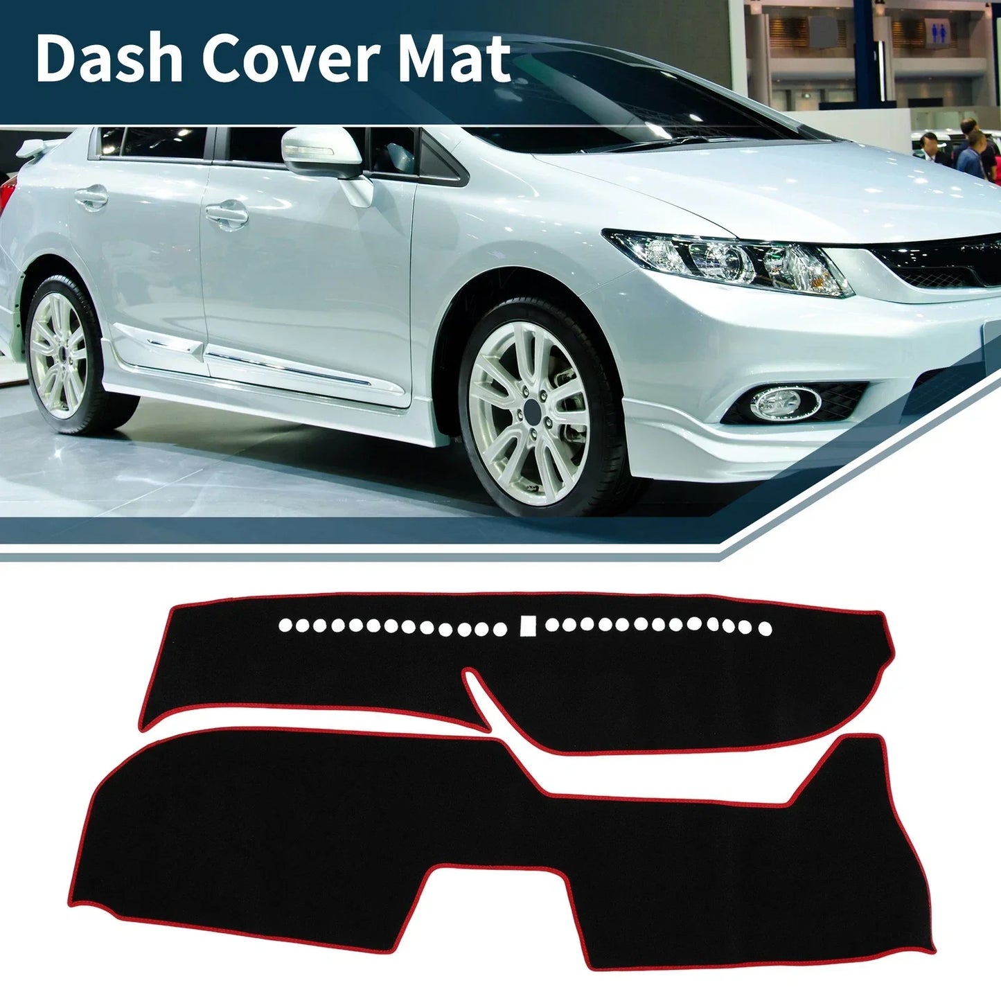 Dashboard Cover Mat for Honda FREED GB5/6/7/8 (2016-2023) Sun Protector Black Red