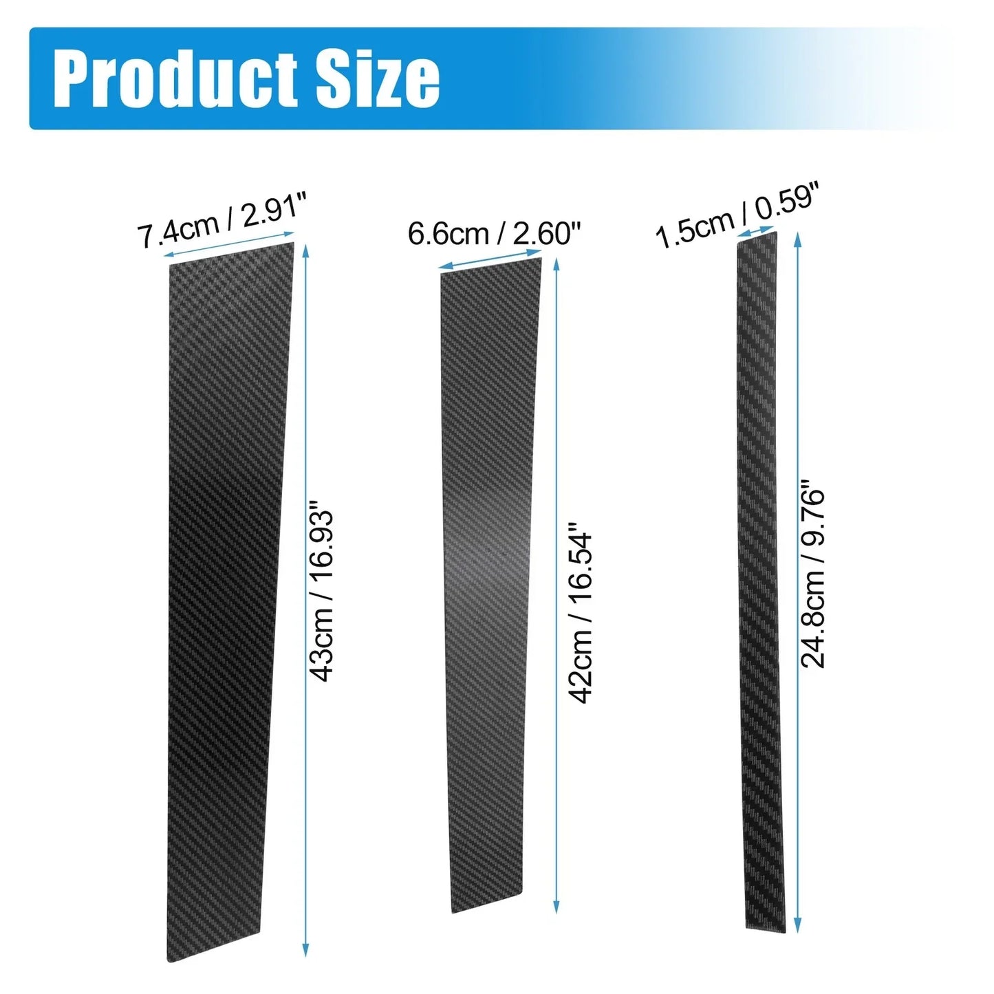 6 x Pillar Post Side Door Window Covers for Honda Civic Sedan (2006-2011)