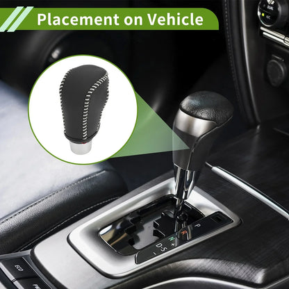 Gear Shift Knob Cover for Honda Civic 2016-2021 Black Beige Faux Leather