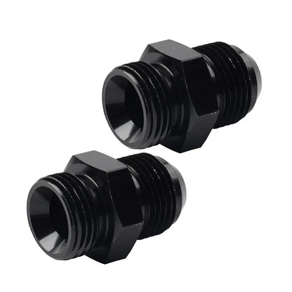 Black Aluminum AN10 Flare to 8AN ORB Male Fitting Adapter w/ O-Rings