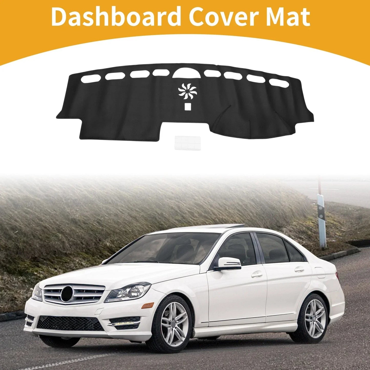 Dashboard Cover for Mercedes C-Class W203 Black Anti-Slip (2001-2007)