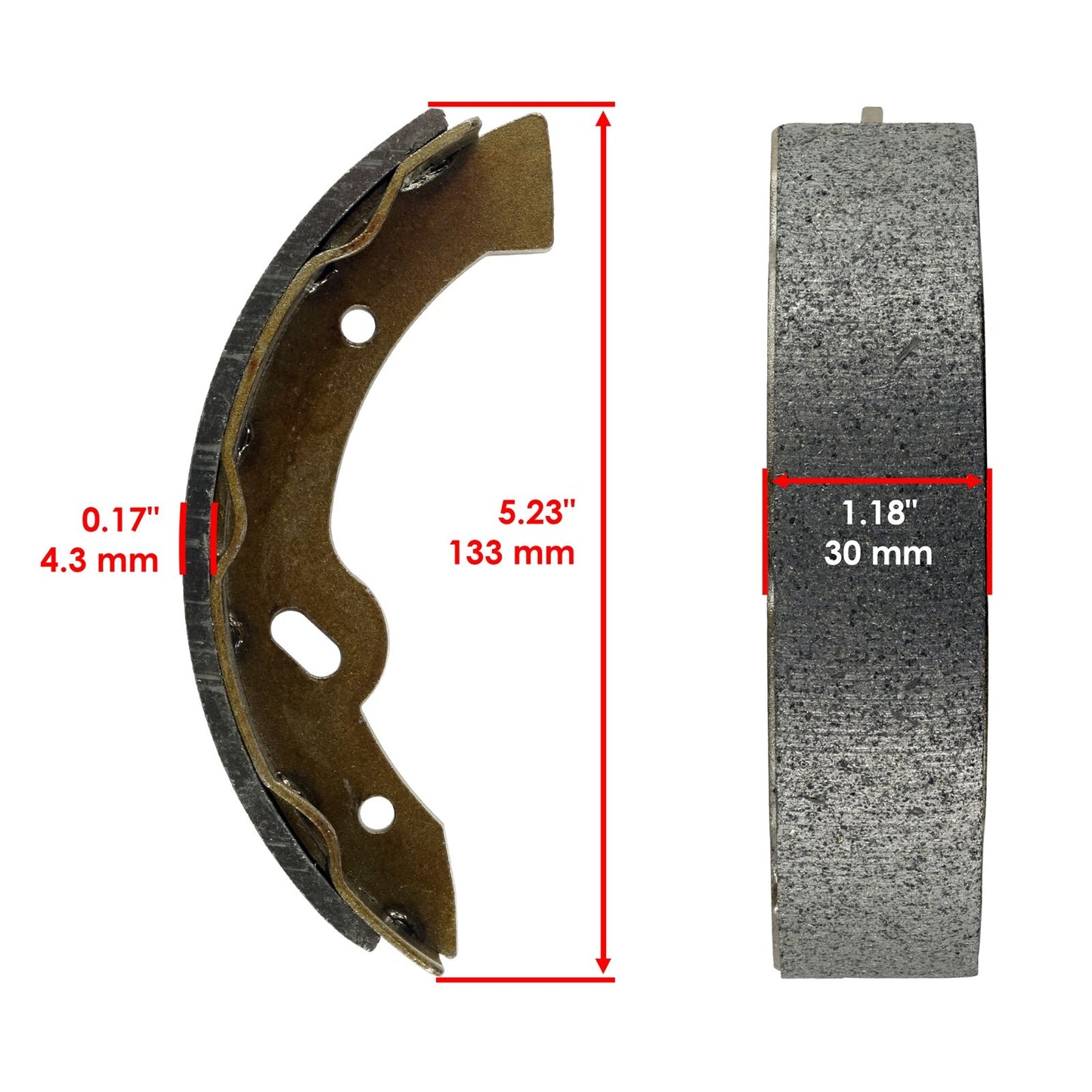 2 Set Caltric Brake Shoes Replacement for EZGO Golf Cart (2008–2010)