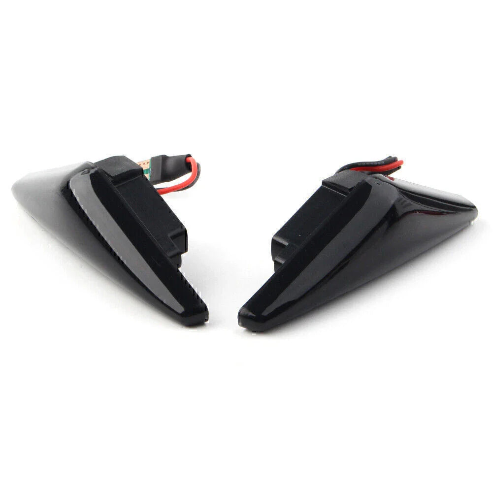 Dynamic Flow Black Marker Side Turn Signal LED Amber Lights for Ford Focus (1998-2004)
