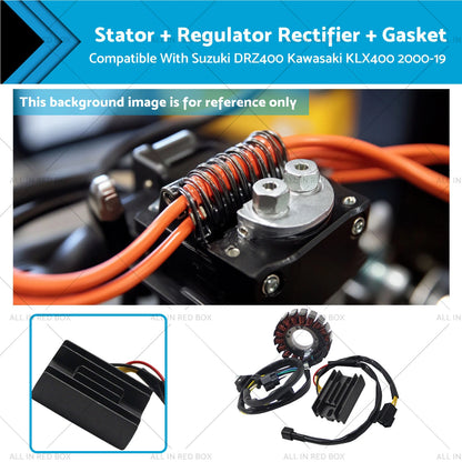 Stator, Regulator Rectifier, Gasket for Suzuki DRZ400, Kawasaki KLX400 (2000-2009)