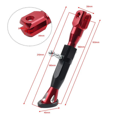 Red Motorcycle Universal Adjustable Kickstand Foot for Motorcycle