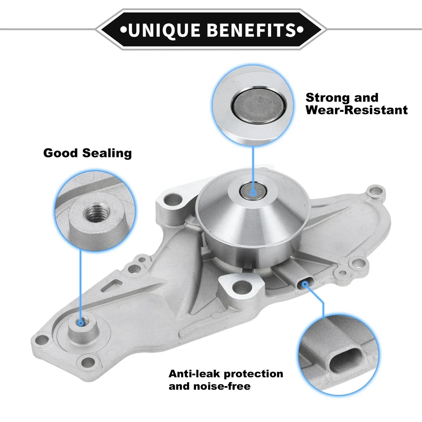 Water Pump for Honda Accord V6 3.0L 2003-2007 (2 x No.19200RDVJ01, 19200RCAA01)