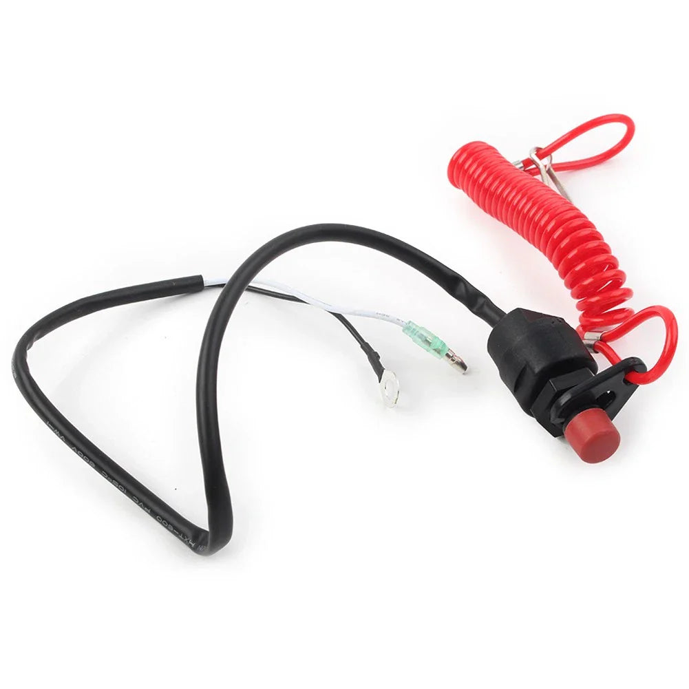 Outboard Engine Kill Stop Switch with Safety Tether Lanyard for Universal