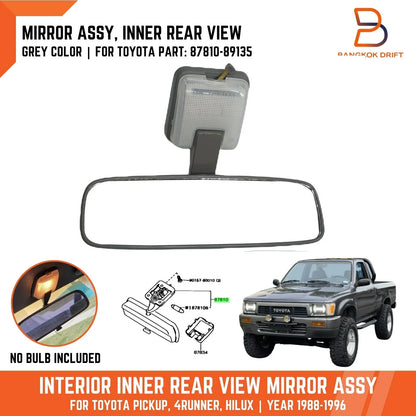 Grey Interior Rear View Mirror for Toyota Hilux Ute 88-96