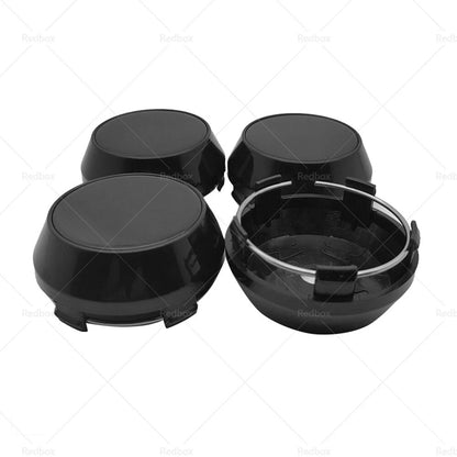 4 x 60mm Black Hub Caps for Universal Wheel Center Rim Caps