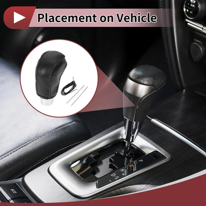 Car Gear Shift Knob Cover for Hyundai Accent (2018-2022) - Pebbled Black