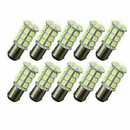 10 x CE BA15D 27SMD Red RV Marine Boat Trailer Light Bulbs