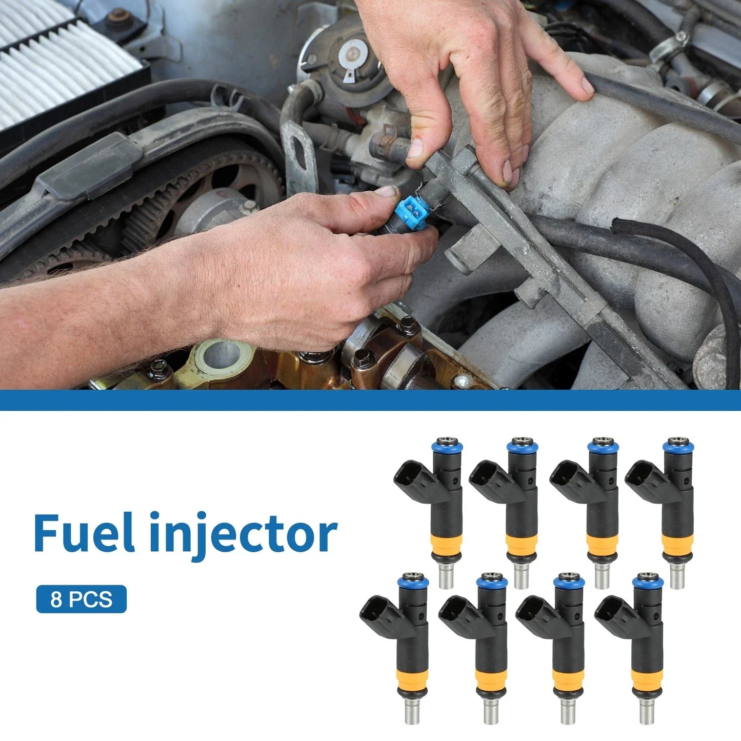 Fuel Injector 8 x No.4591851AA for Dodge Ram 1500 (2008) 4.7L 5.7L Black