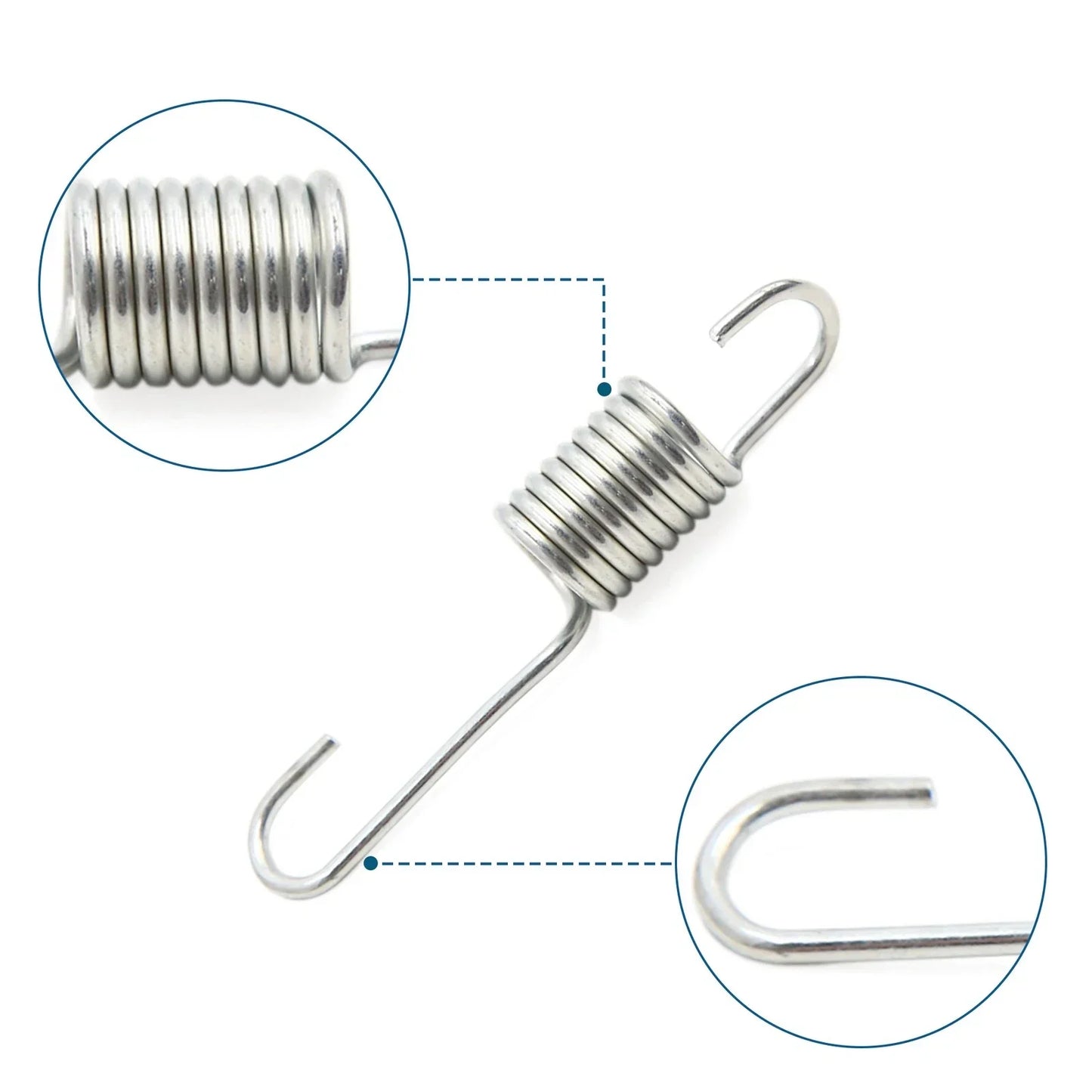 2 x 8cm Silver Tone Metal Motorcycle Brake Pedal Return Spring for Honda CG125