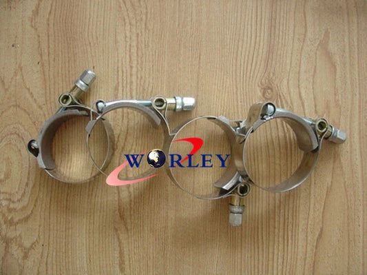 10 x 2.5" Turbo Pipe Hose Coupler T-Bolt Clamps for Universal