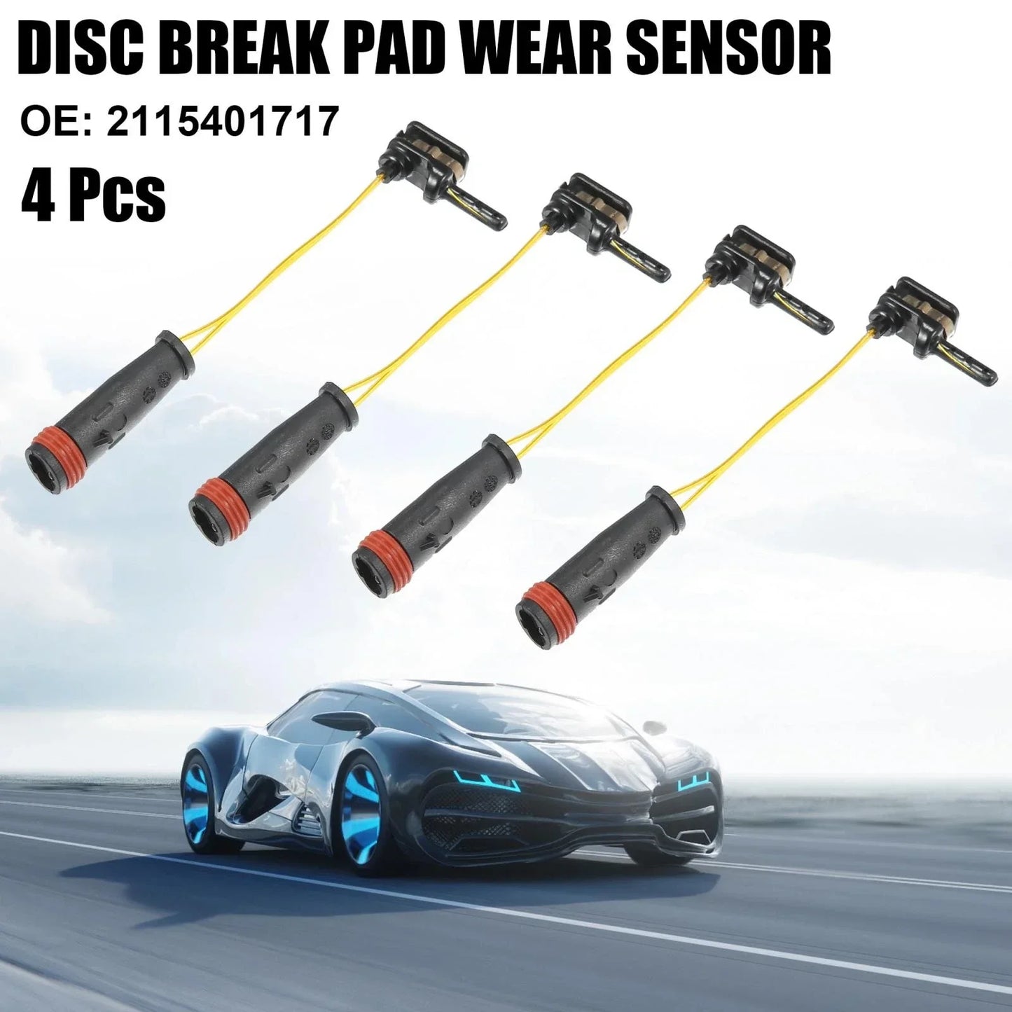 4 x Disc Brake Pad Wear Sensors for Mercedes-Benz CL500 (2003-2006)