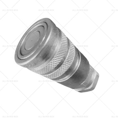 Hydraulic Female Flat Faced Coupler 1/2" Body 3/4" SAE Thread for Bobcat