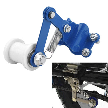 Blue & White Universal Bolt-On Chain Tensioner Roller Adjuster for ATV/Dirt Bike