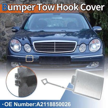Front Car Bumper Tow Hook Cover for Mercedes-Benz (2003-2012) Silver Tone