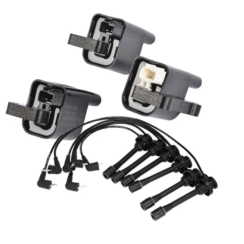 3 x Ignition Coil Pack & Lead Kit for Mitsubishi Pajero Challenger Triton (2000-2015)