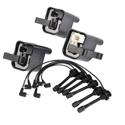 3 x Ignition Coil Pack & Lead Kit for Mitsubishi Pajero Challenger Triton (2000-2015)