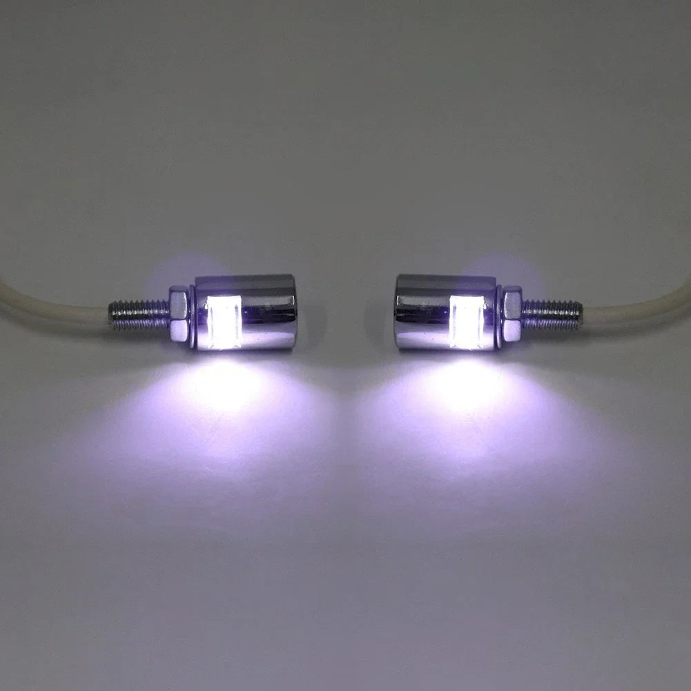 12V LED License Plate Light Lamp for Motorcycle Universal Chrome