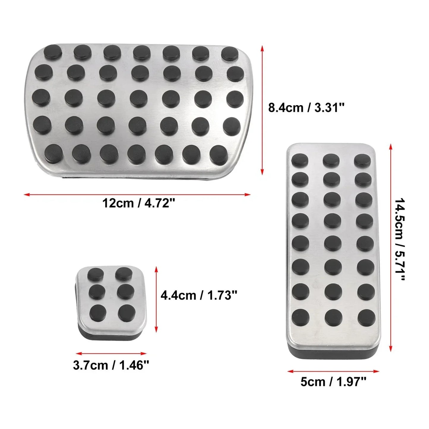 3 x Manual Transmission Brake Gas Pedal Pad Covers for Mercedes-Benz