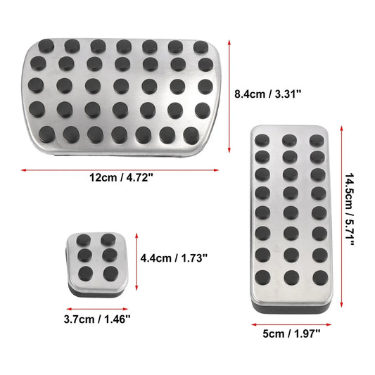 3 x Manual Transmission Brake Gas Pedal Pad Covers for Mercedes-Benz