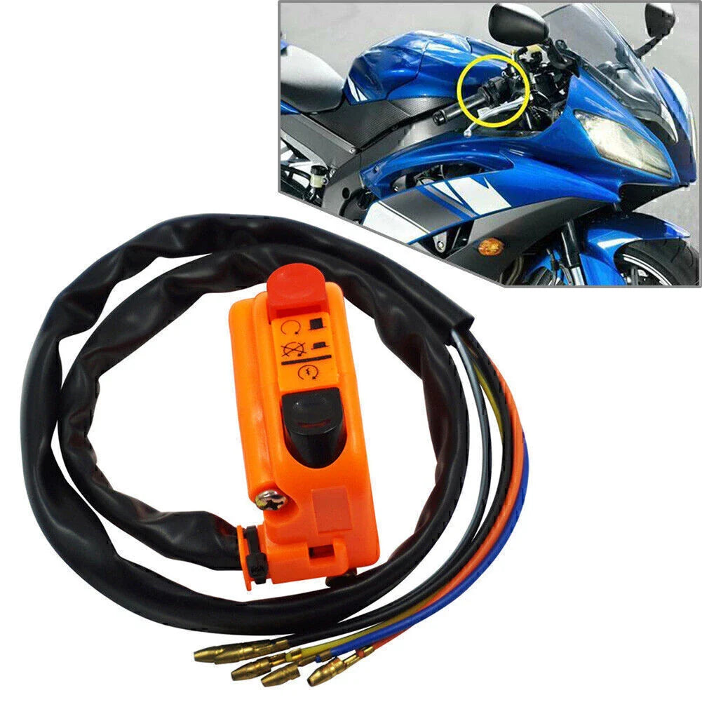 7/8" Handlebar Ignition Switch for Universal Motorcycle - Orange