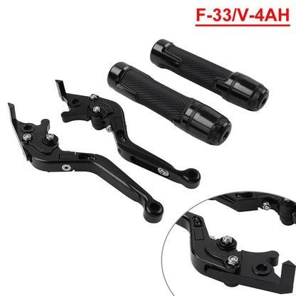 Black Extendable Brake Clutch Levers Grips Set for Honda CBR1000RR (2004-2023)