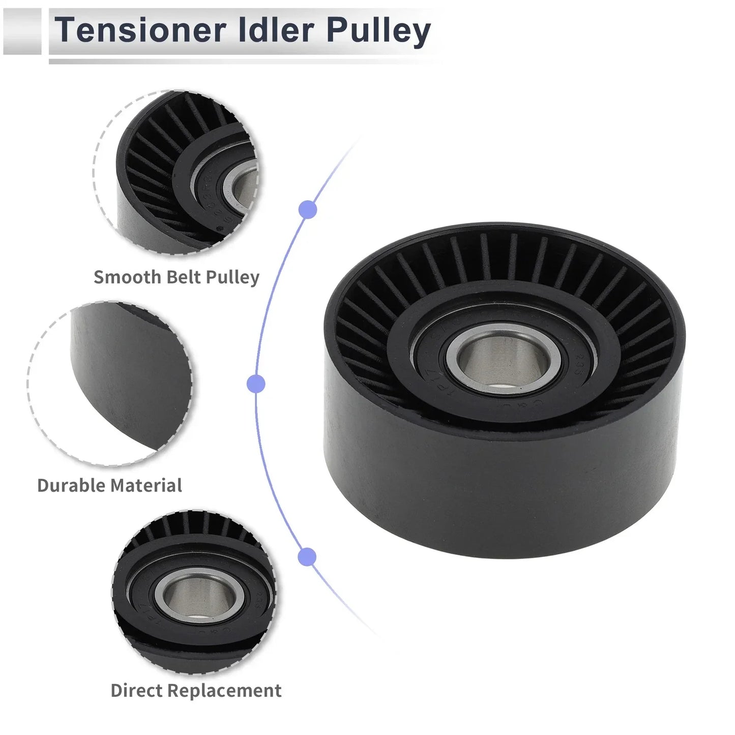 Drive Belt Idler Pulley for Porsche 911 (2009-2015) - Black 1 x Piece