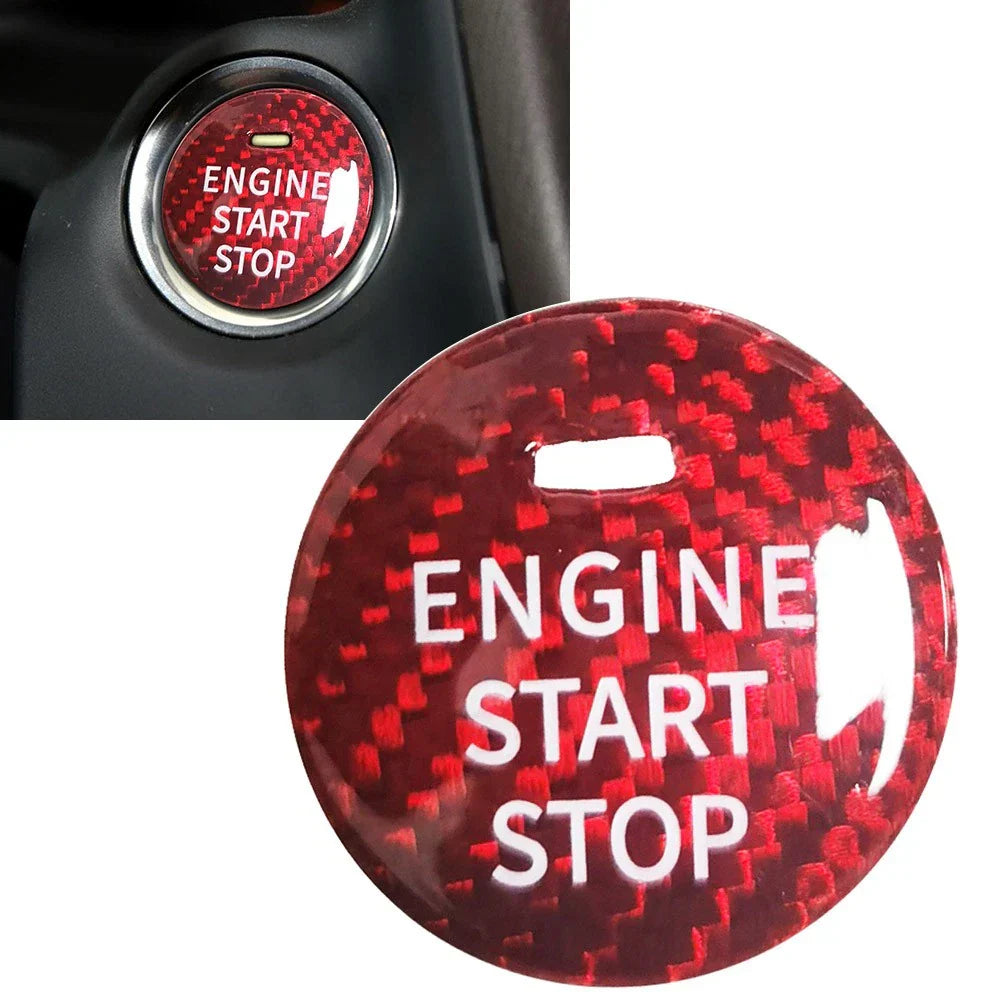 Carbon Fiber Start Stop Button Sticker for Mazda CX-3, CX-4, CX-5, CX-8, MX-5
