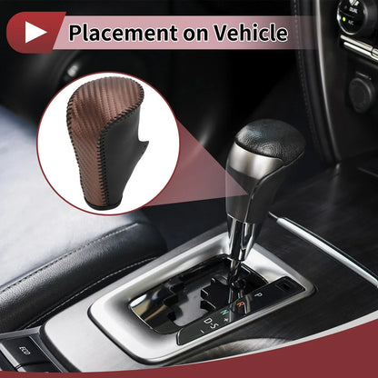 Gear Shift Knob Cover for Honda Accord 2008-2012 Brown Carbon Fiber
