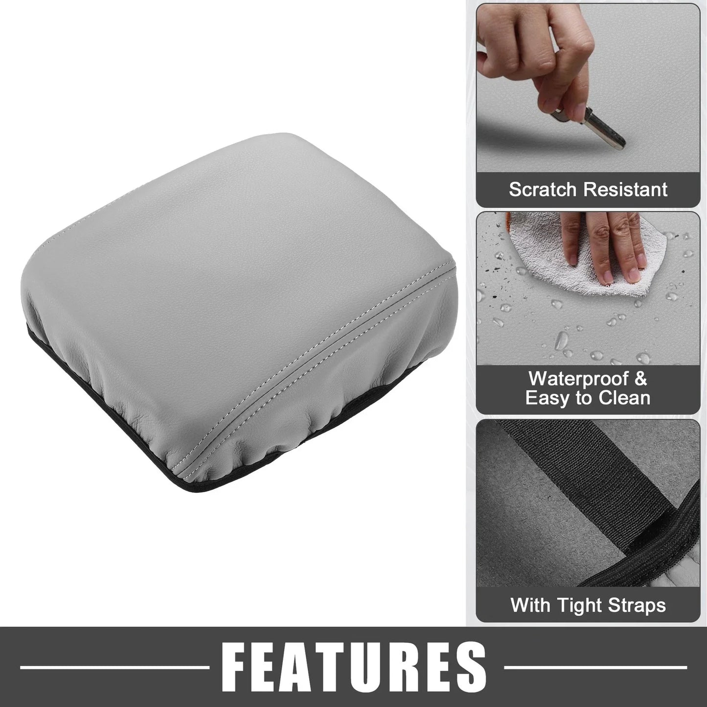 Car Center Console Armrest Cover Trim for Honda CR-V (2017-2022) Gray