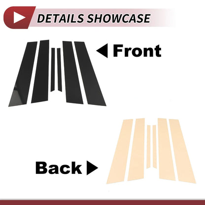 6 Pcs Door Pillar Window Trim for Mercedes E-Class (2010-2015) Black