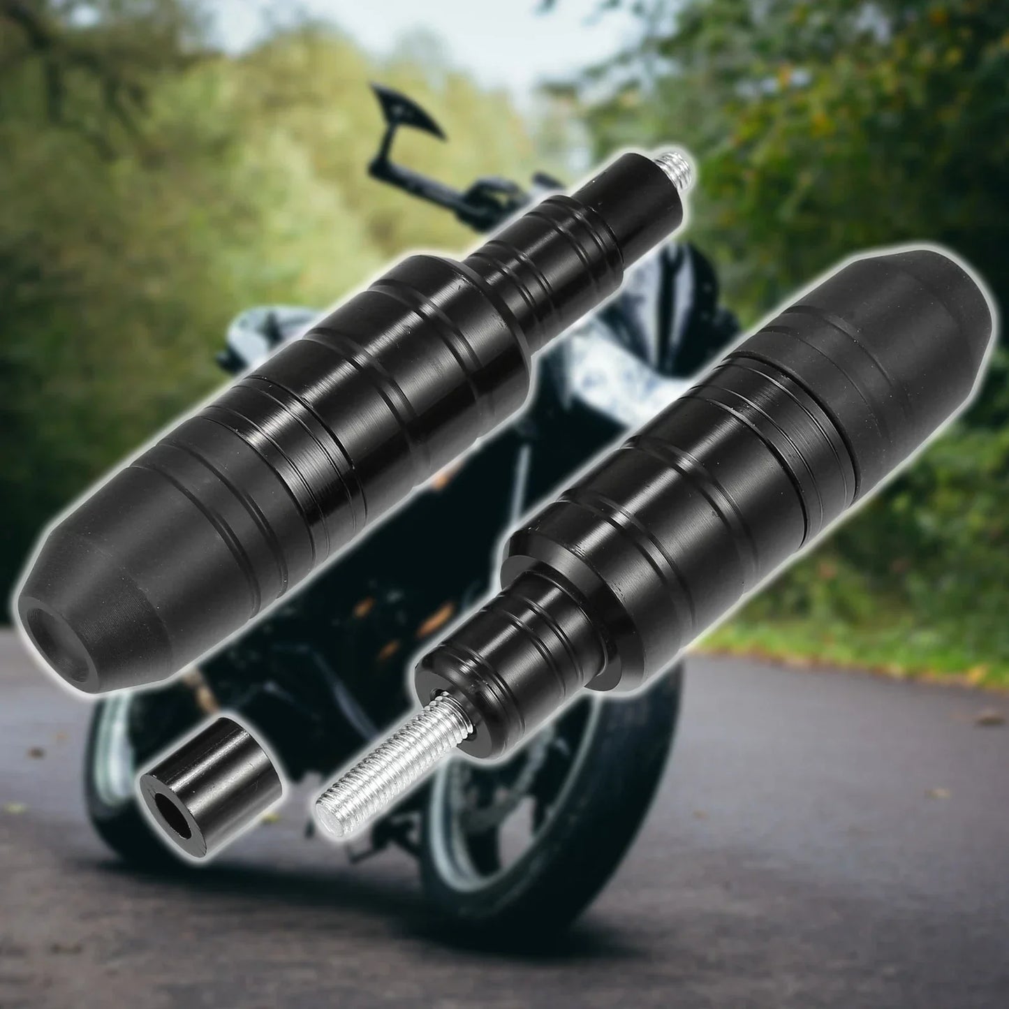 Motorcycle Frame Slider Exhaust Anti-Crash Protector for Honda  2 x Black