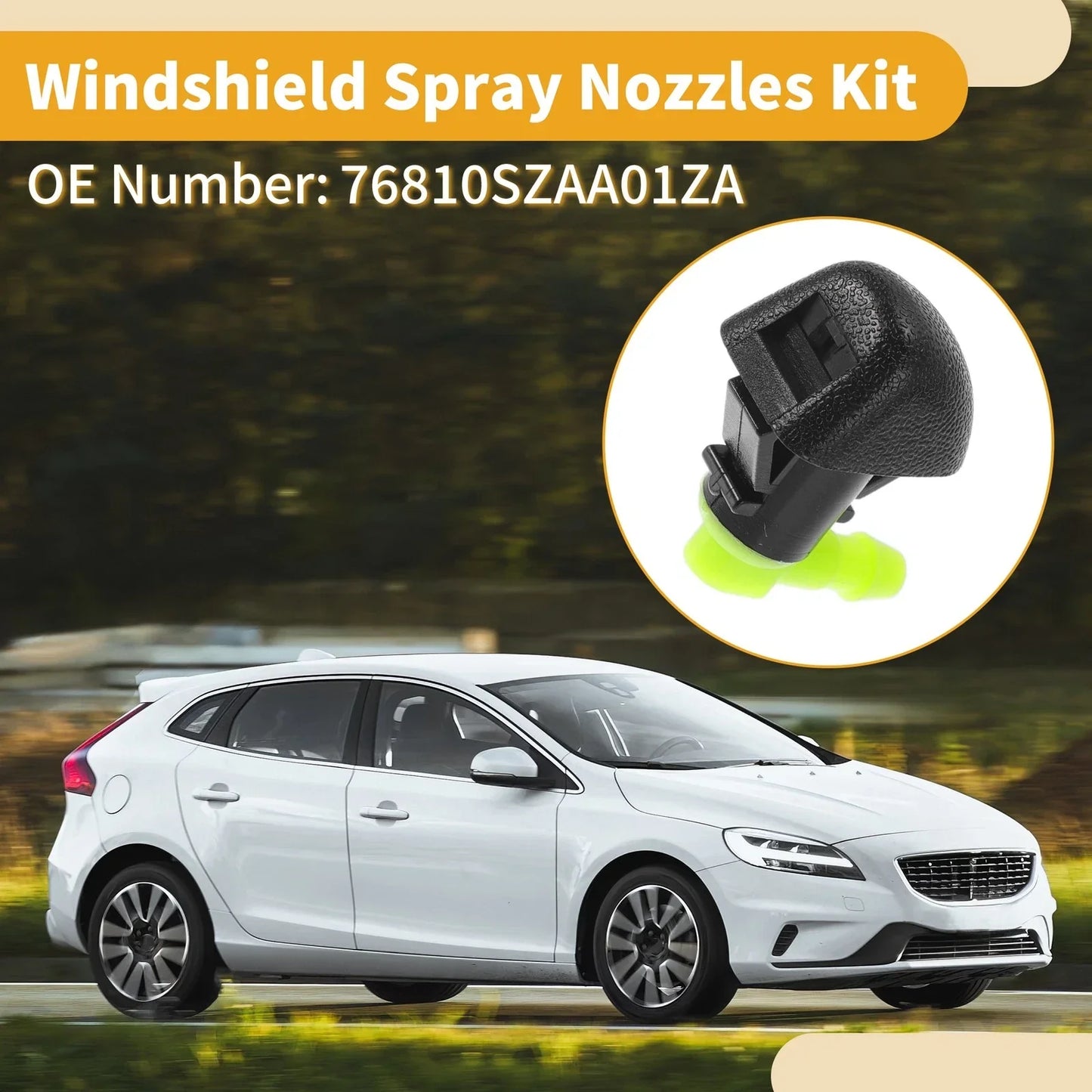 Windshield Washer Nozzle Kit for Honda Pilot (2016-2023) - Includes Fluid Hose