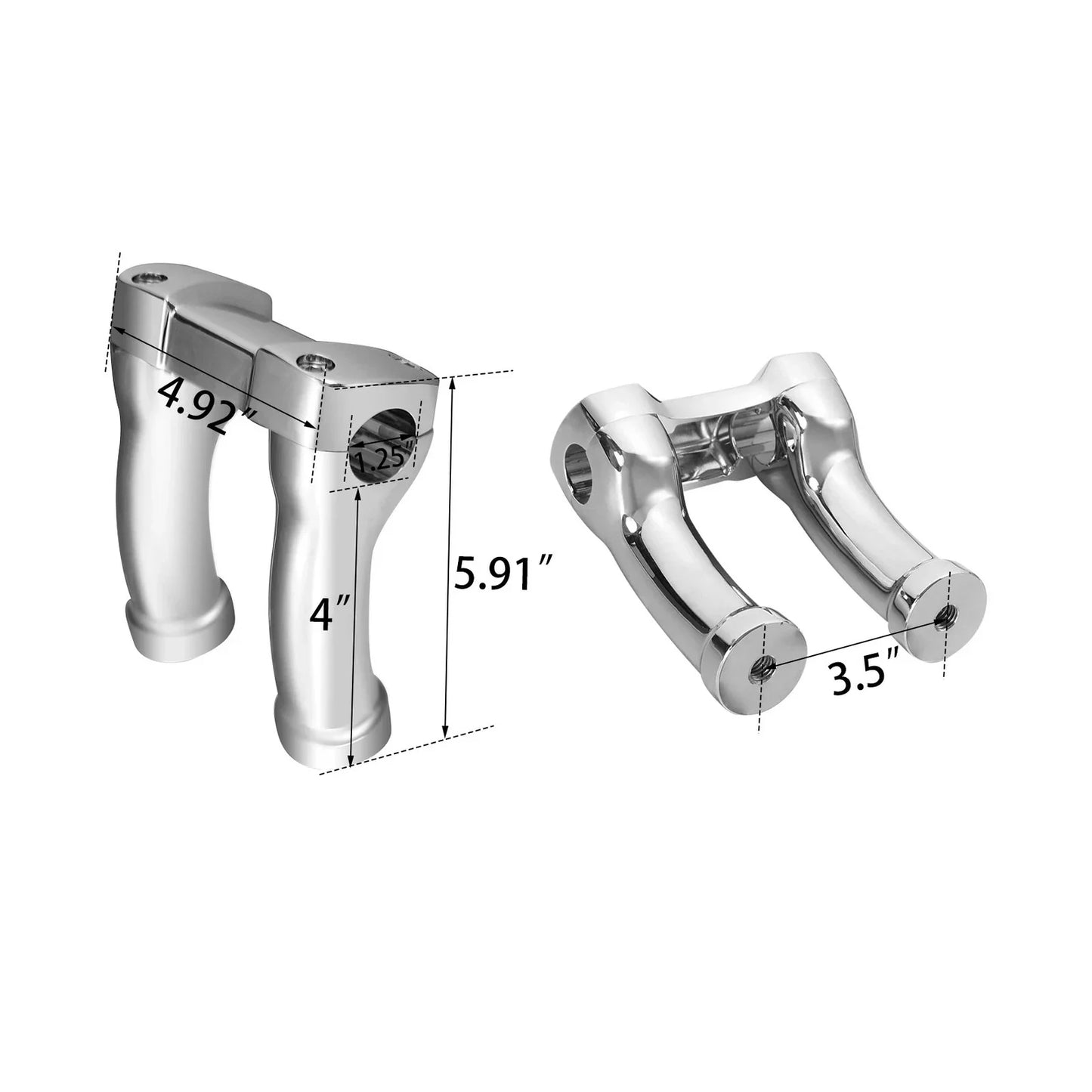 4" Handlebar Riser 1.25" Bar for Harley Softail Fatboy Dyna Low Rider Chrome