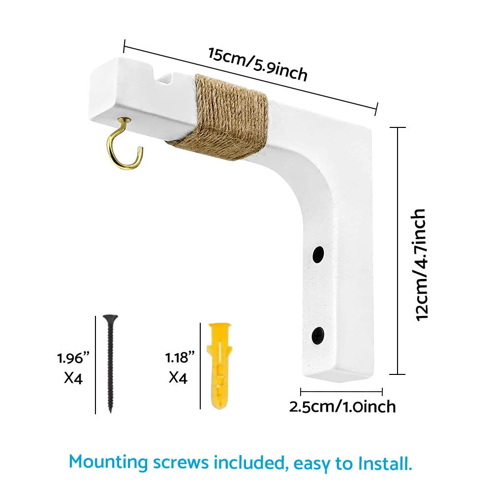 Wooden Plant Hanger Hook for Wall - Hanging Basket Flower Pot