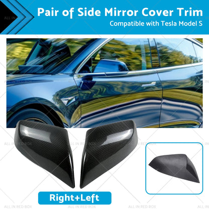 Carbon Fiber Wing Side Mirror Covers for Tesla Model S (2012-2023)