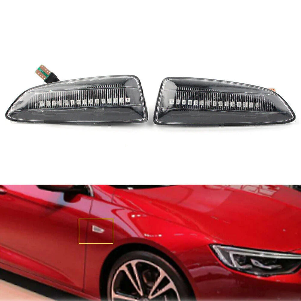 Clear Dynamic Amber LED Front Side Marker Lights for Opel Astra (2010-2019)