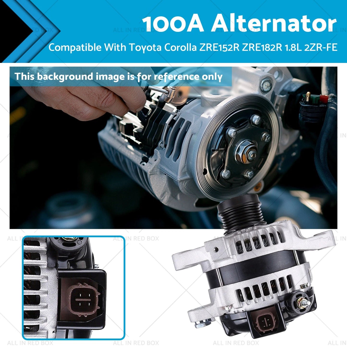 100 AMP Alternator for Toyota Corolla 1.8L ZRE152R ZRE182R (2007-2018)
