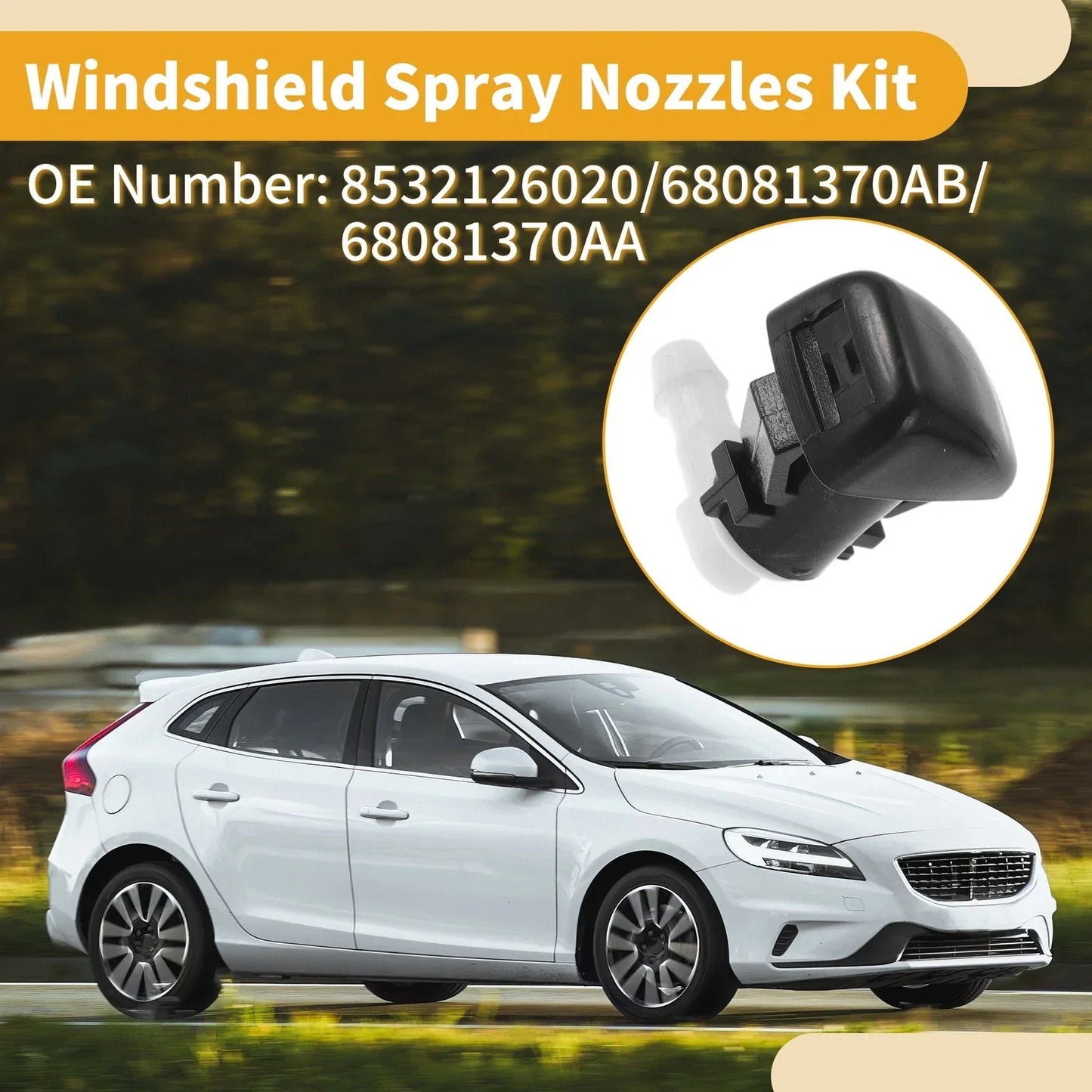 Windshield Washer Nozzle Kit for Dodge Dart 2012-2016 (2 x Gaskets)