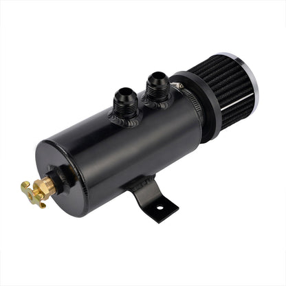 Aluminium Baffled Engine Oil Catch Can 2x AN10 Breather Filter for Car Model