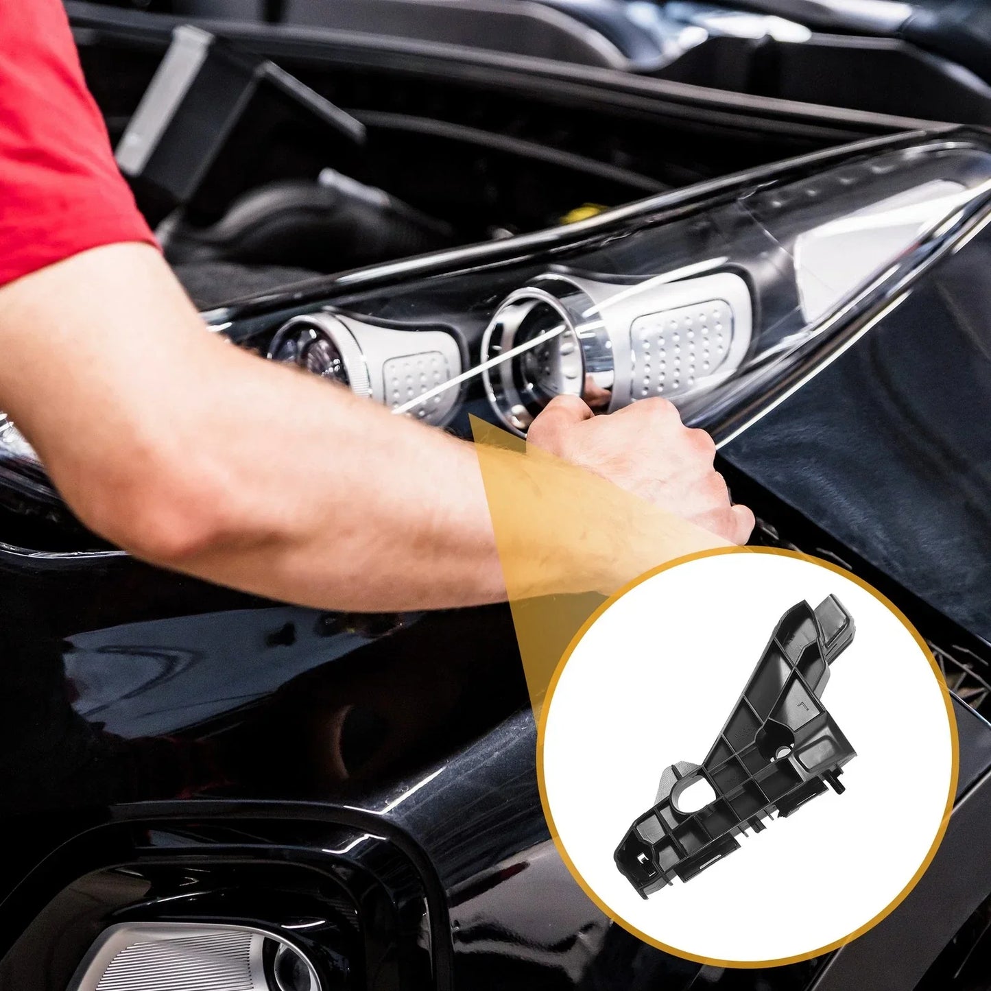Front Bumper Support Bracket for Lexus IS350 2014-2016 1 x Black ABS