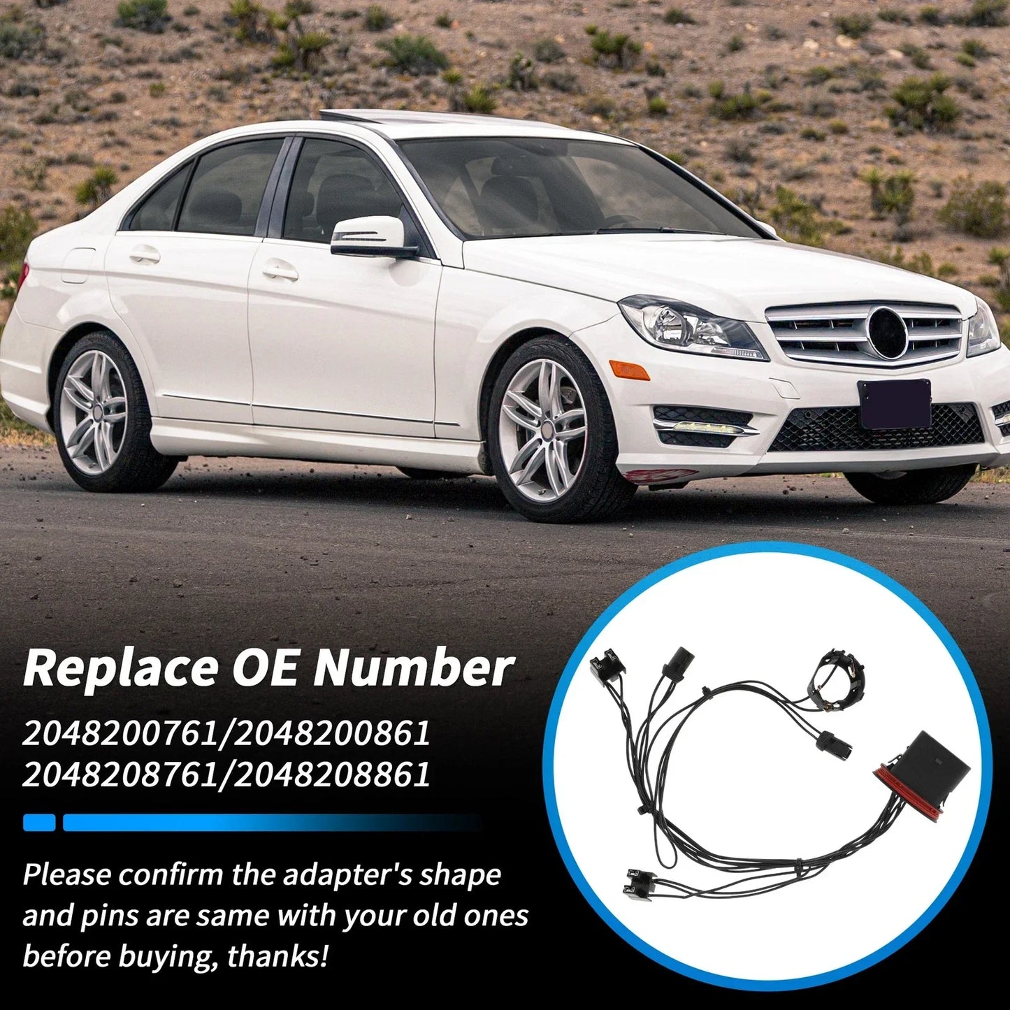 Headlight Wiring Harness for Mercedes-Benz W204 C300 C230 C350 (2008-2011)