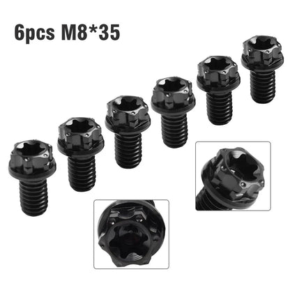6pcs M8x35mm Titanium Torx Head Flange Bolts for Motorcycle Bike