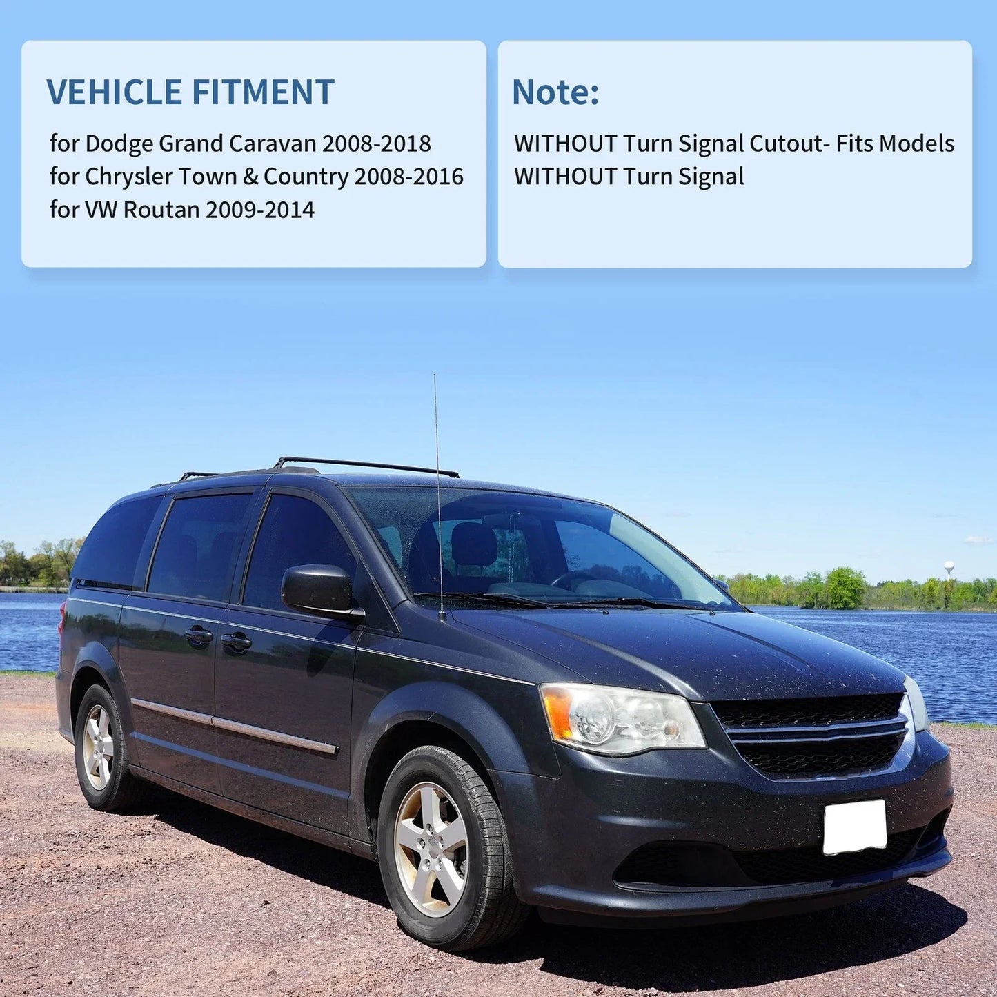 Left Right Mirror Covers for Dodge Grand Caravan, Chrysler (2008-2018)