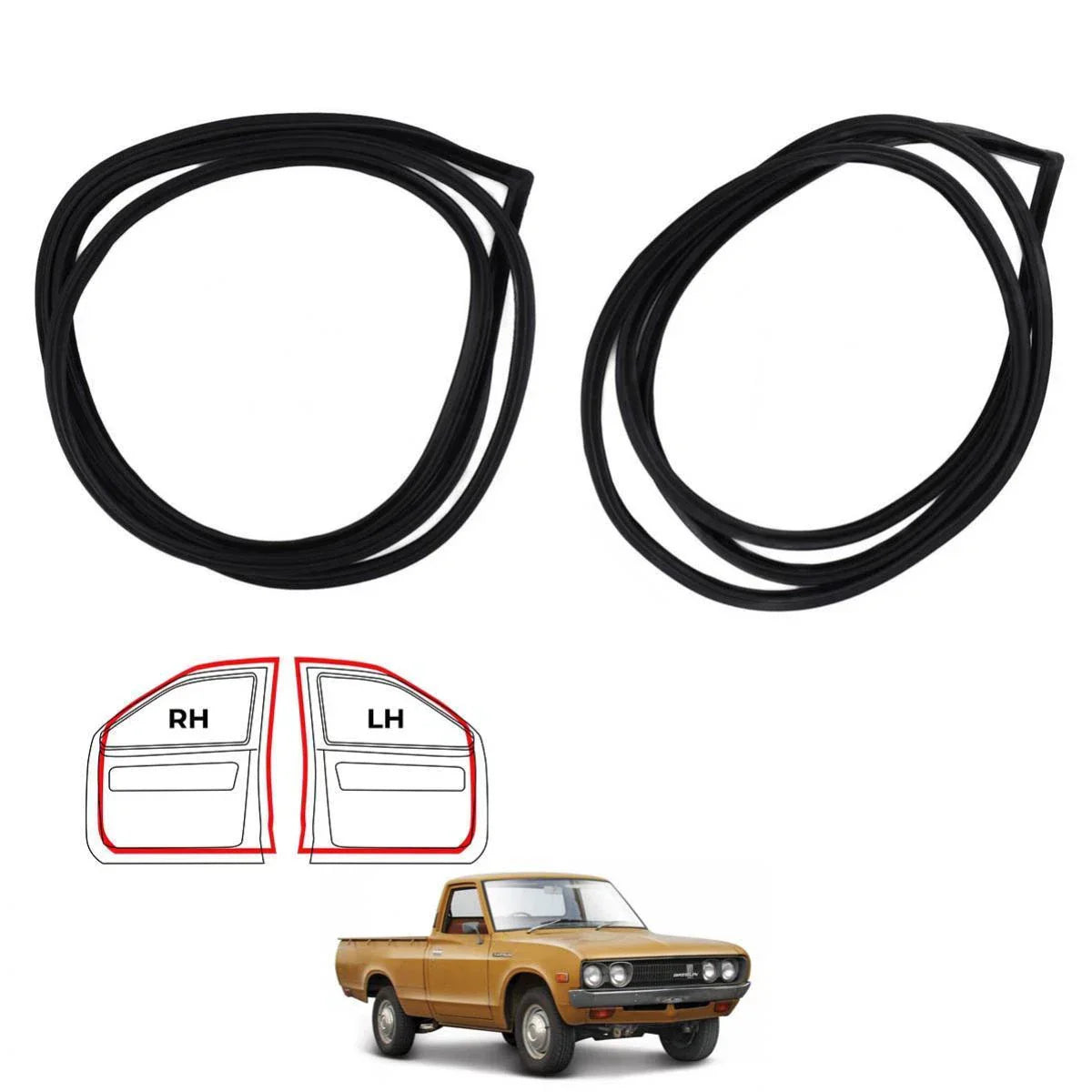 Weatherstrip Belt Front Door Rubber Seal Fits Datsun 620 1500 Ute Truck 1972-79